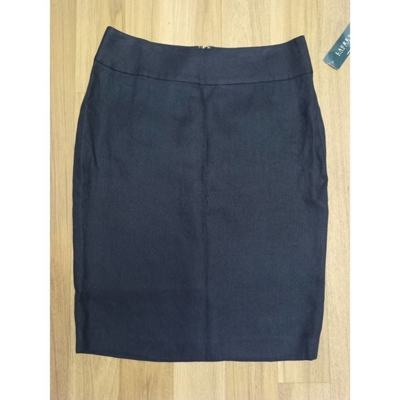 NWT Ralph Lauren Size 8 Black 100% Linen Pencil Skirt Work Office $159 Retail - Picture 2 of 6